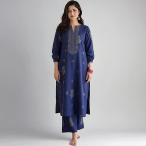 ANNI DESIGNER Women’s Rayon Viscose Straight Printed Kurta with Palazzo